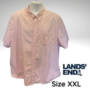 Lands' End Men's Pink Short Sleeve Shirt - XXL